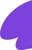 A large, abstract purple shape with smooth curves on a light gray background, occupying the right side of the image.