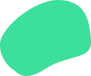 A solid, irregular green shape with smooth edges on a light gray background.