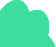 A large, solid green abstract shape with rounded edges set against a light gray background.