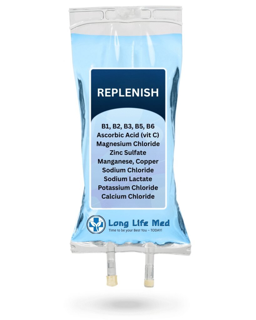 IV hydration therapy with B-complex, vitamin C, and minerals at Long Life Med in Las Vegas and Henderson